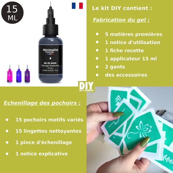 Kit Jagua DIY - 1 gel + 15 pochoirs