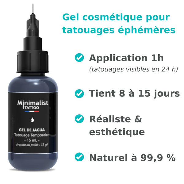 GEL DE JAGUA - tatouages temporaires - tatouages éphémères - Kit jagua (1 gel + 5 pochoirs)