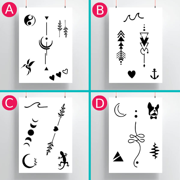 GEL DE JAGUA - tatouages temporaires - tatouages éphémères - Kit jagua (2 gels + 10 pochoirs)
